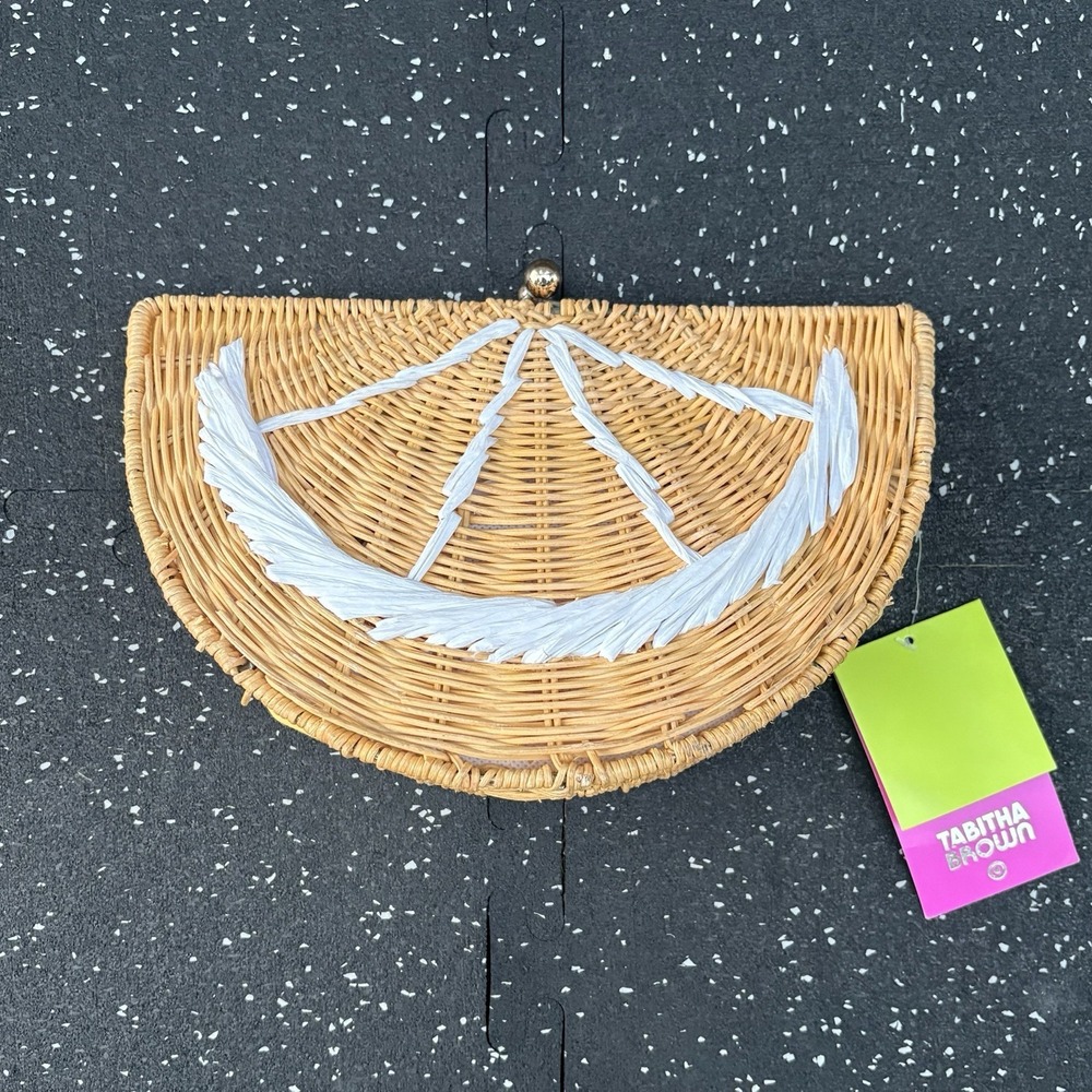 Tabitha Brown x Target Clutch Purse Kisslock Lemon Straw 7x10